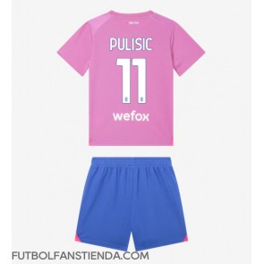AC Milan Christian Pulisic #11 Tercera Equipación Niños 2023-24 Manga Corta (+ Pantalones cortos)
